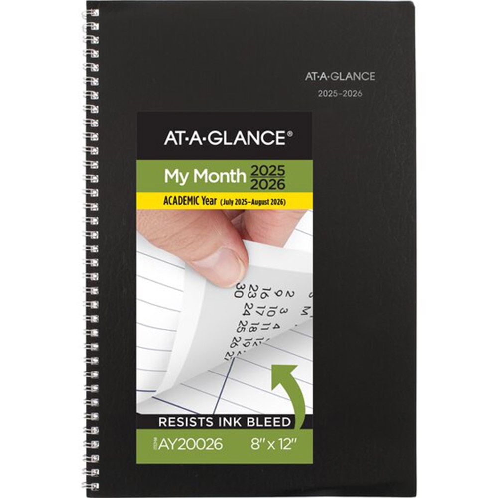 At A Glance, Academic, Art & School, 8"x12", 2025/26, Monthly, Planner, 14 Month, July through August, 836310